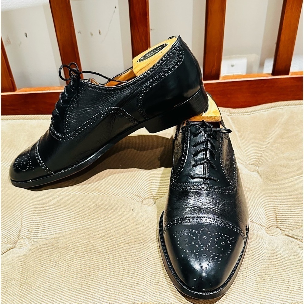 Bruno Magli Charles Black Calfskin Leather Oxfords